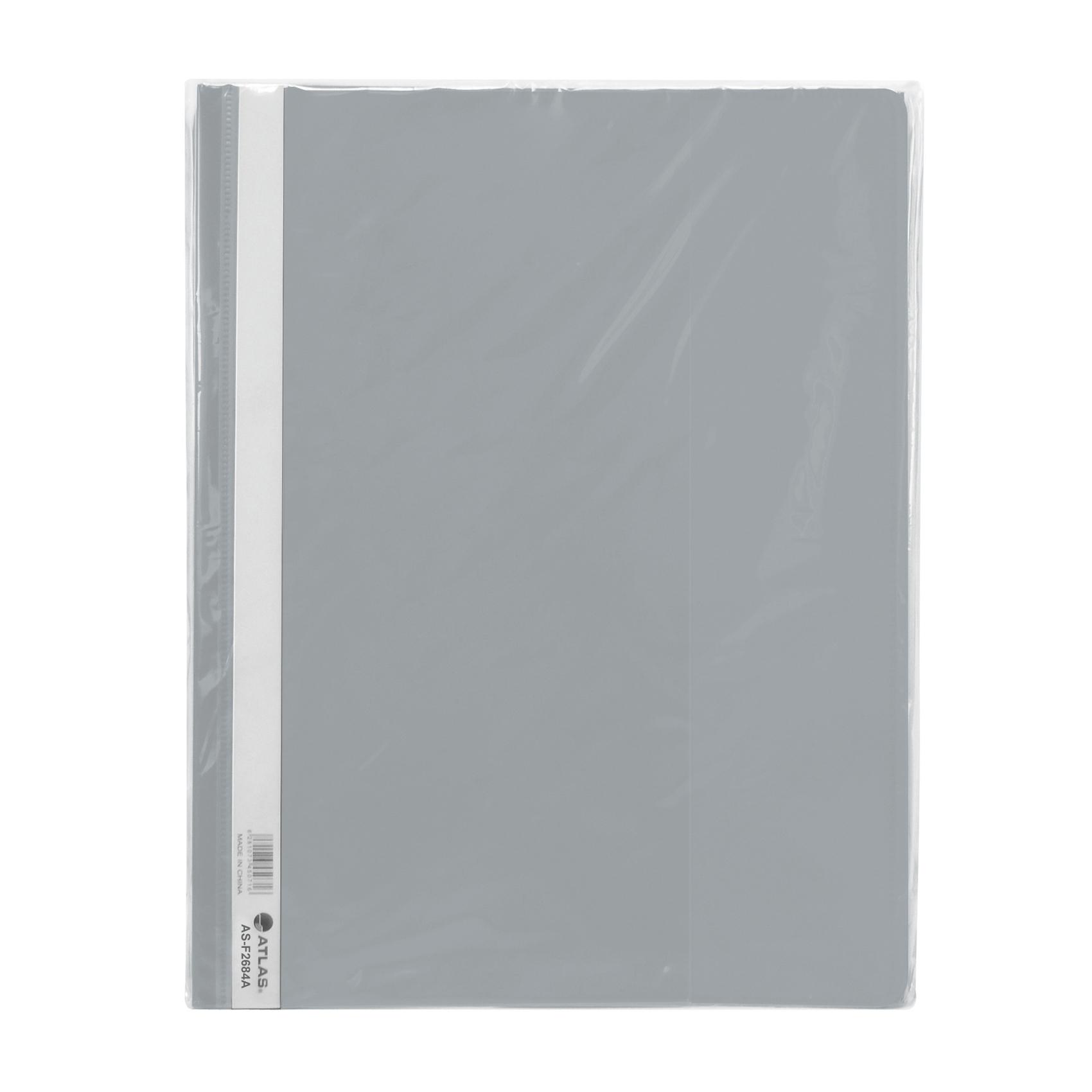 Flat File PP A4 thick w/pkt GY