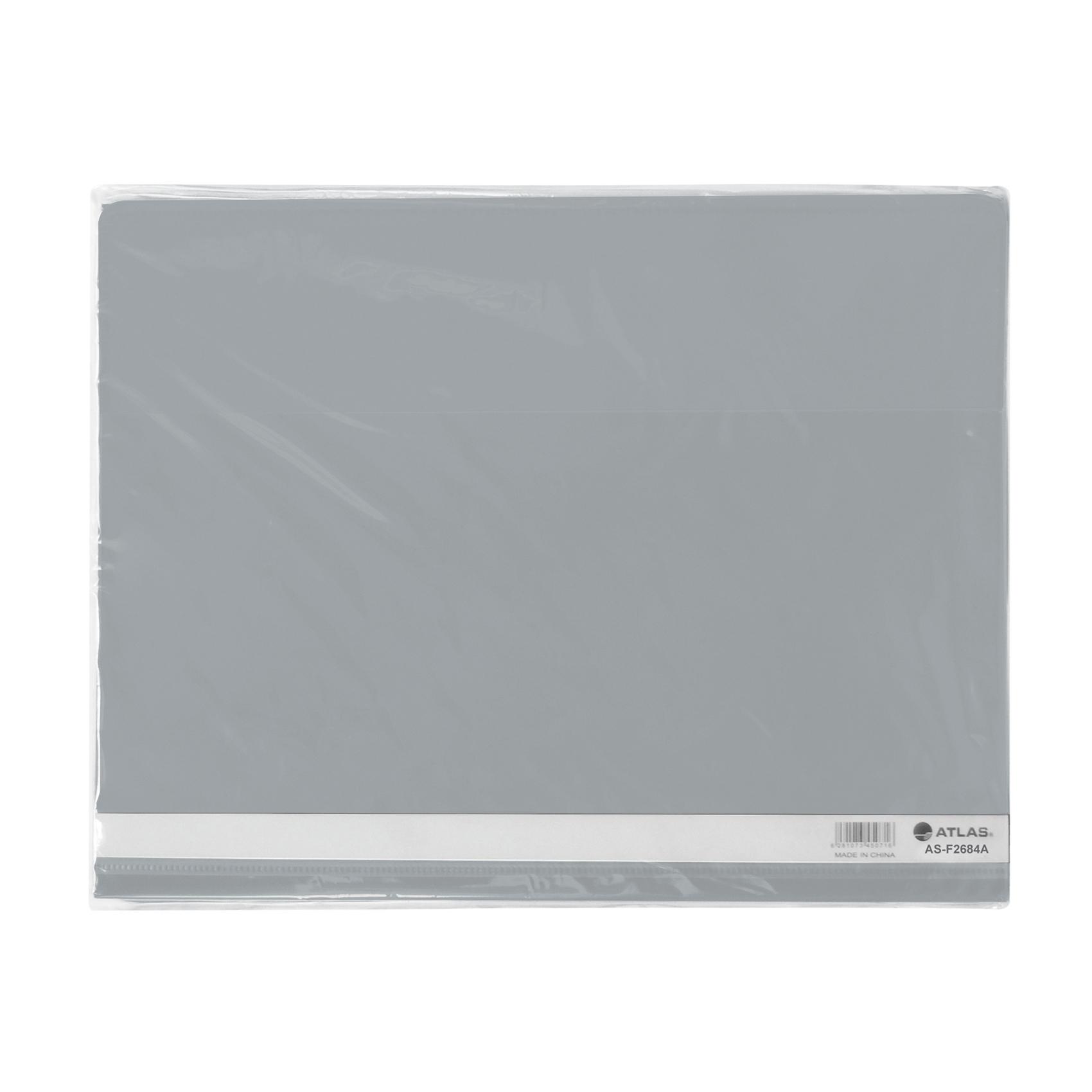 Flat File PP A4 thick w/pkt GY