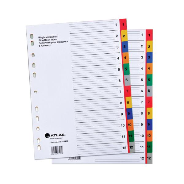 PP Col Divider A4 1-12. Bx=25st