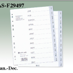 Plas. Divider A4 Jan-Dec Bx=25