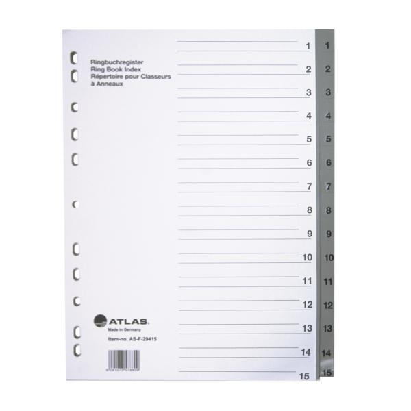 Plastic Divider A4 1-15 Bx=25