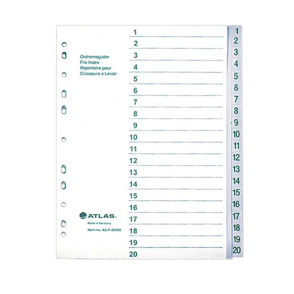 Plastic Divider A4 1-20 Bx=15