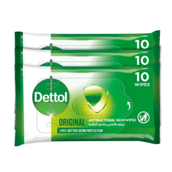 Dettol Original Skin Wipes 10pcs 2 + 1