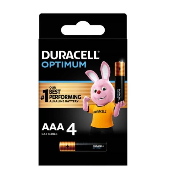Duracell Optimum Type AAA Alkaline Batteries, pack of 4