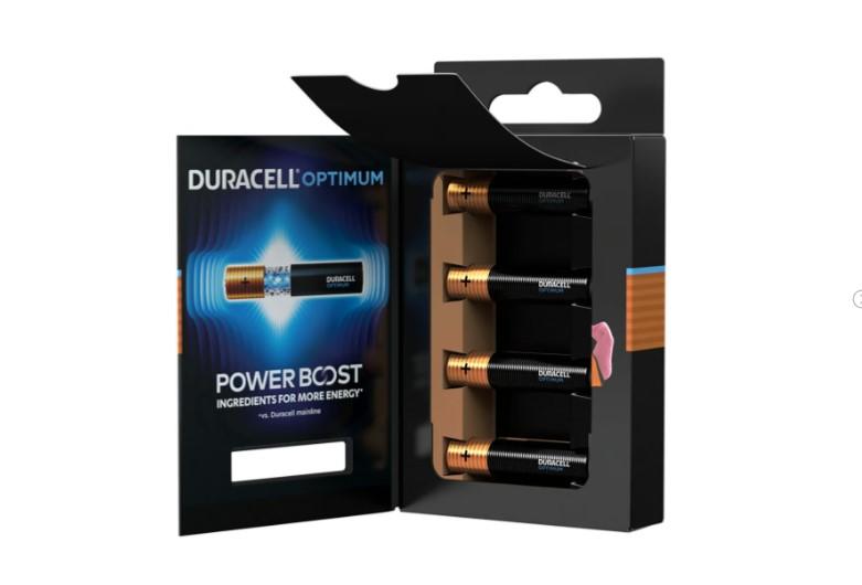 Duracell Optimum Type AAA Alkaline Batteries, pack of 4
