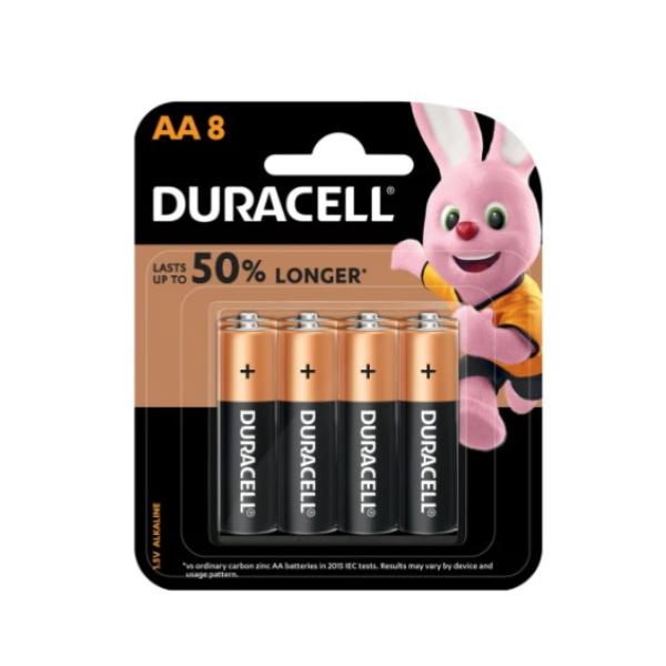 Duracell Type AA Alkaline Batteries, pack of 8