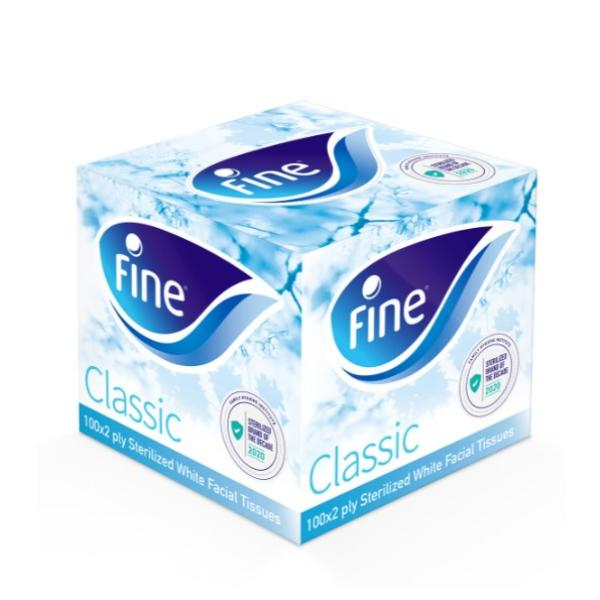 Fine Facial Tissue White Sterilized Square 2ply 100 Sheets