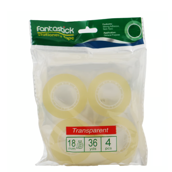 Fantastick Clear tape 18mm x 36Y (pack=4