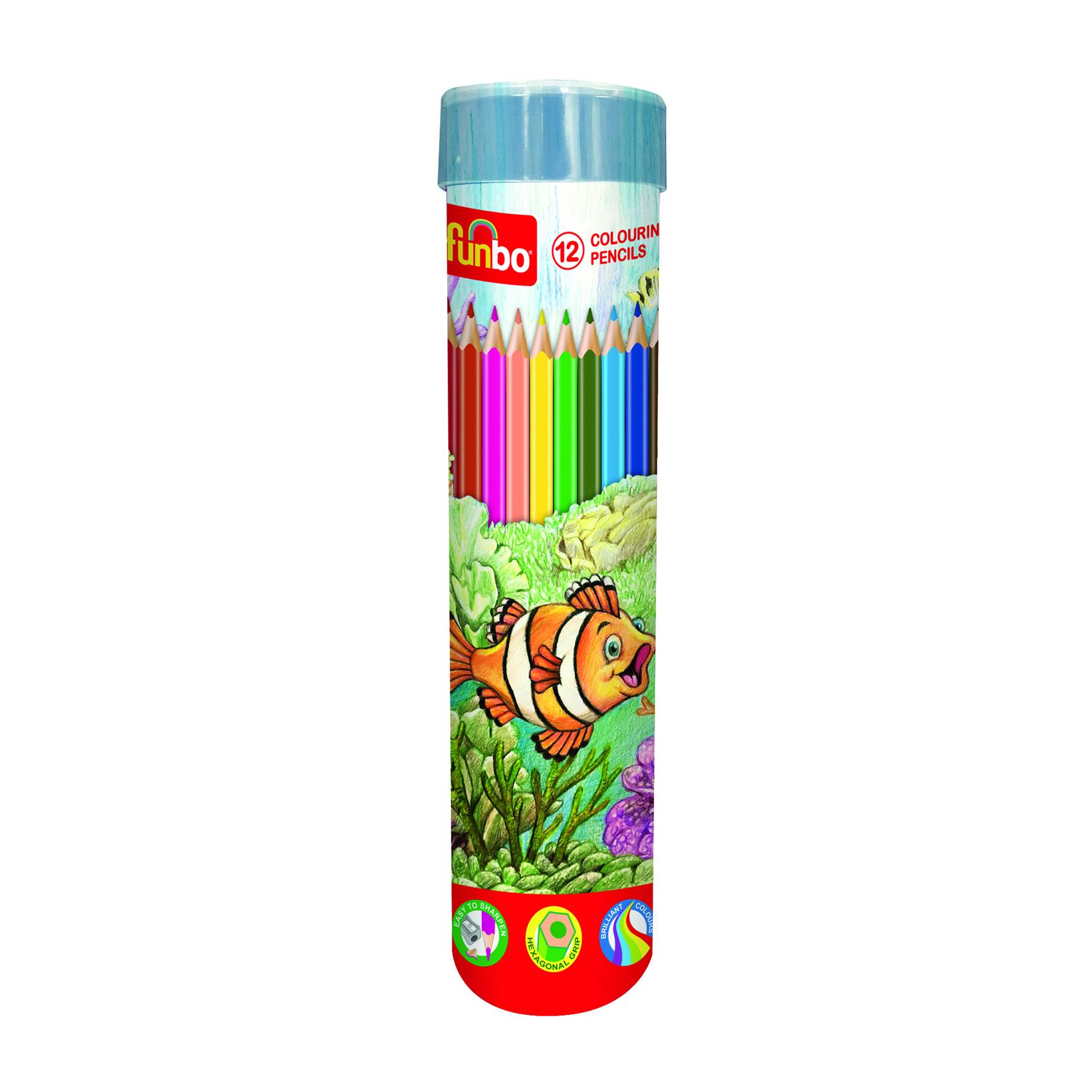 12 Color Pencil Cylinder Dsp Box=24 Sets