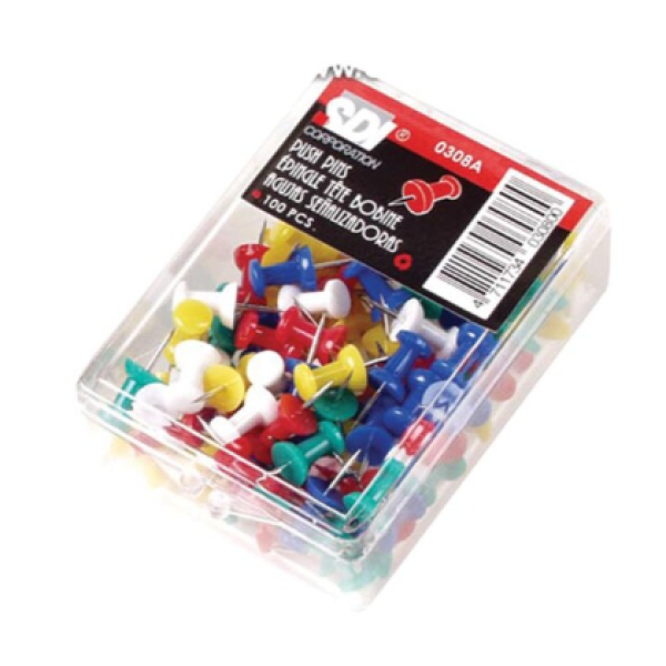 Push Pins Case=100pcs/Bx=10cse