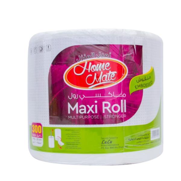 Home Mate Embossed Multipurpose Maxi Roll 1ply 300 Meter 1 Roll