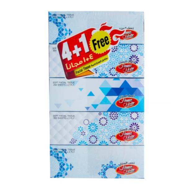 Home Mate Facial Tissue 2ply 200 Sheets 4+1