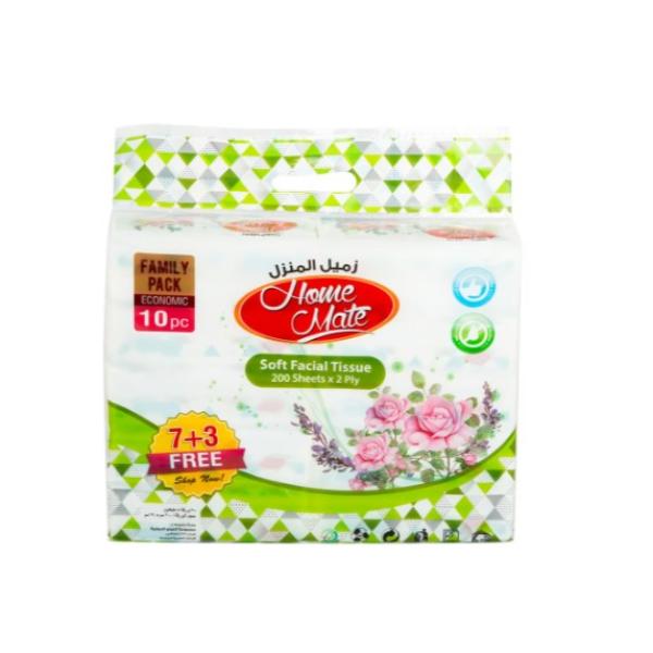 Home Mate Soft Facial Tissue 2ply 10 x 200 Sheets