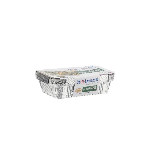 10 Pieces Aluminum Containers with Lid 83185 ( 1850 CC ) 260 x 192 x 50 Mm
