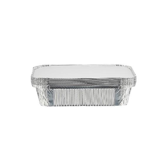 10 Pieces Aluminum Containers with Lid 83185 ( 1850 CC ) 260 x 192 x 50 Mm