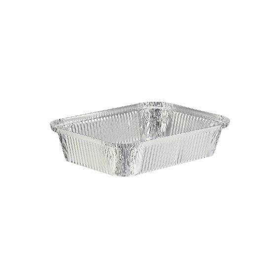 10 Pieces Aluminum Containers with Lid 83185 ( 1850 CC ) 260 x 192 x 50 Mm