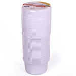 Plastic White Bowl 400ml With Lid 25 Pieces