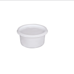 Plastic White Bowl 400ml With Lid 25 Pieces