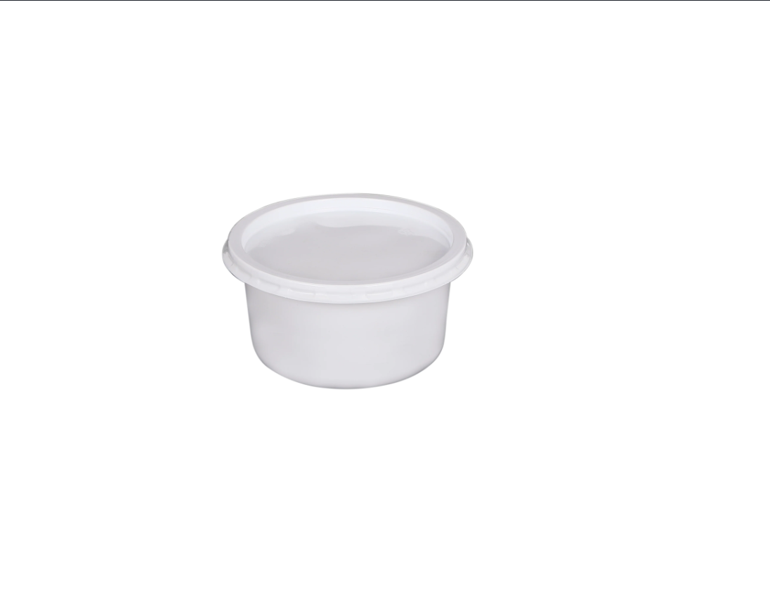 Plastic White Bowl 400ml With Lid 25 Pieces