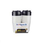 10 Pieces 8 Oz White Ripple Paper Cup With Lid