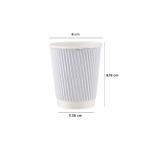 10 Pieces 8 Oz White Ripple Paper Cup With Lid