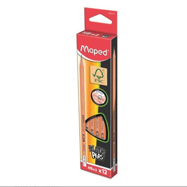Black Peps 12x HB Pencil Bx