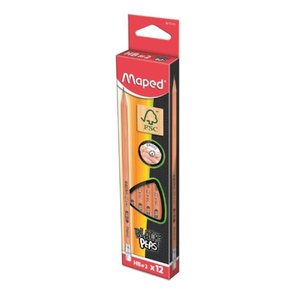 Black Peps 12x 2B Pencil+ER Bx