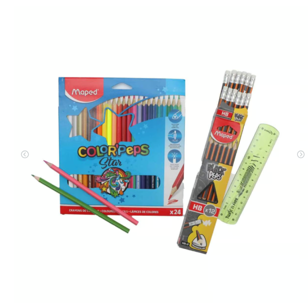 ColorPencil24clr+BlackPeps 1Bx+Ruler15cm