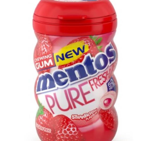 Mentos Pure Fresh Sugar Free Chewing Gum Strawberry Flavour 50pcs