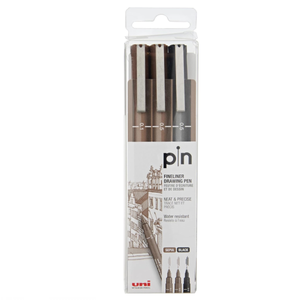 Uni Pin Fine Liner PAC=03ea BK SA
