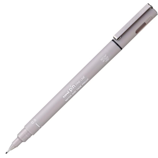 Uni Pin Fine Line 0.5mm Light Grey