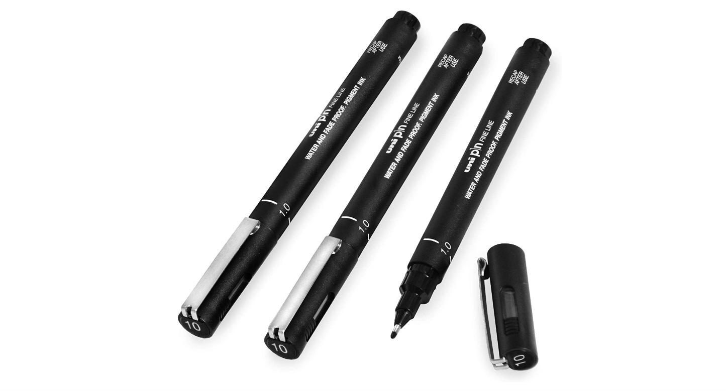 Uni Pin Chisel Tip 1.0mm Black
