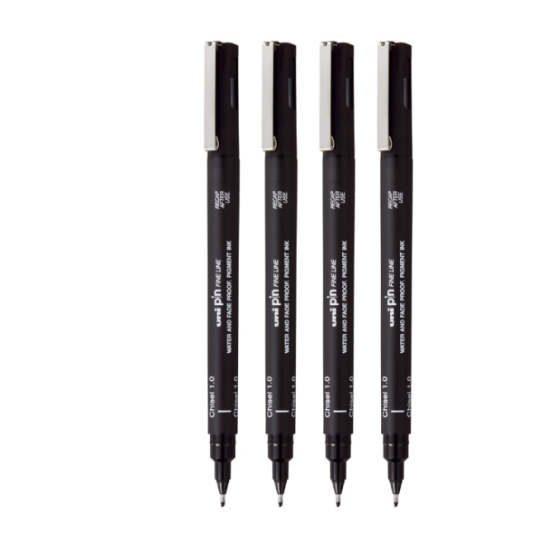 Uni Pin Chisel Tip 1.0mm Black