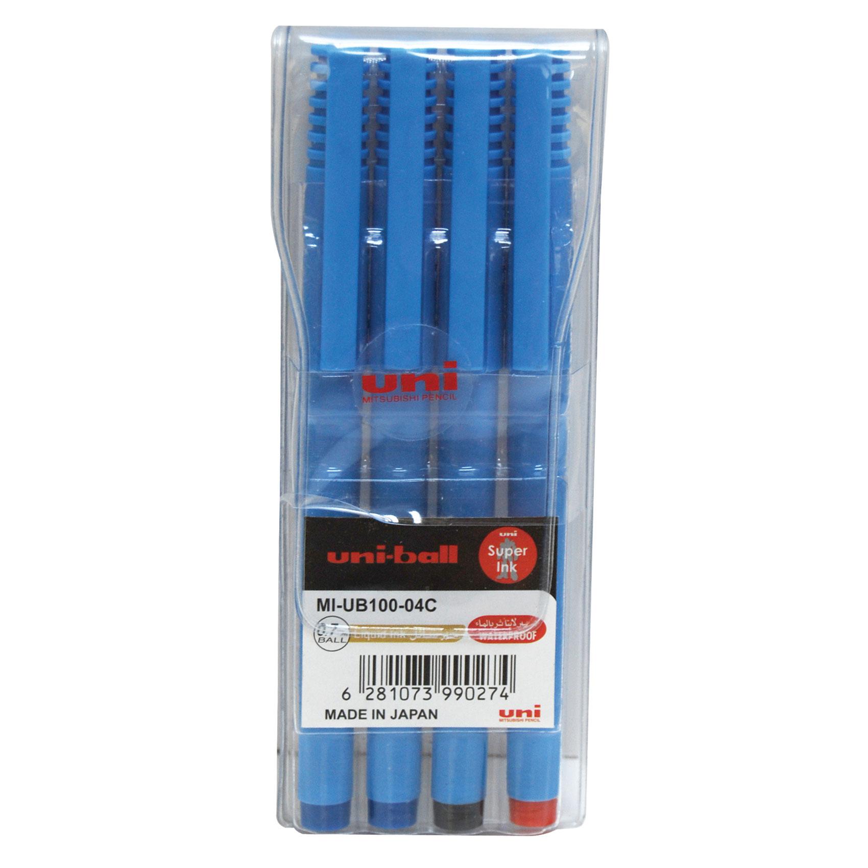 Uniball roller pen WLT=4 Col.