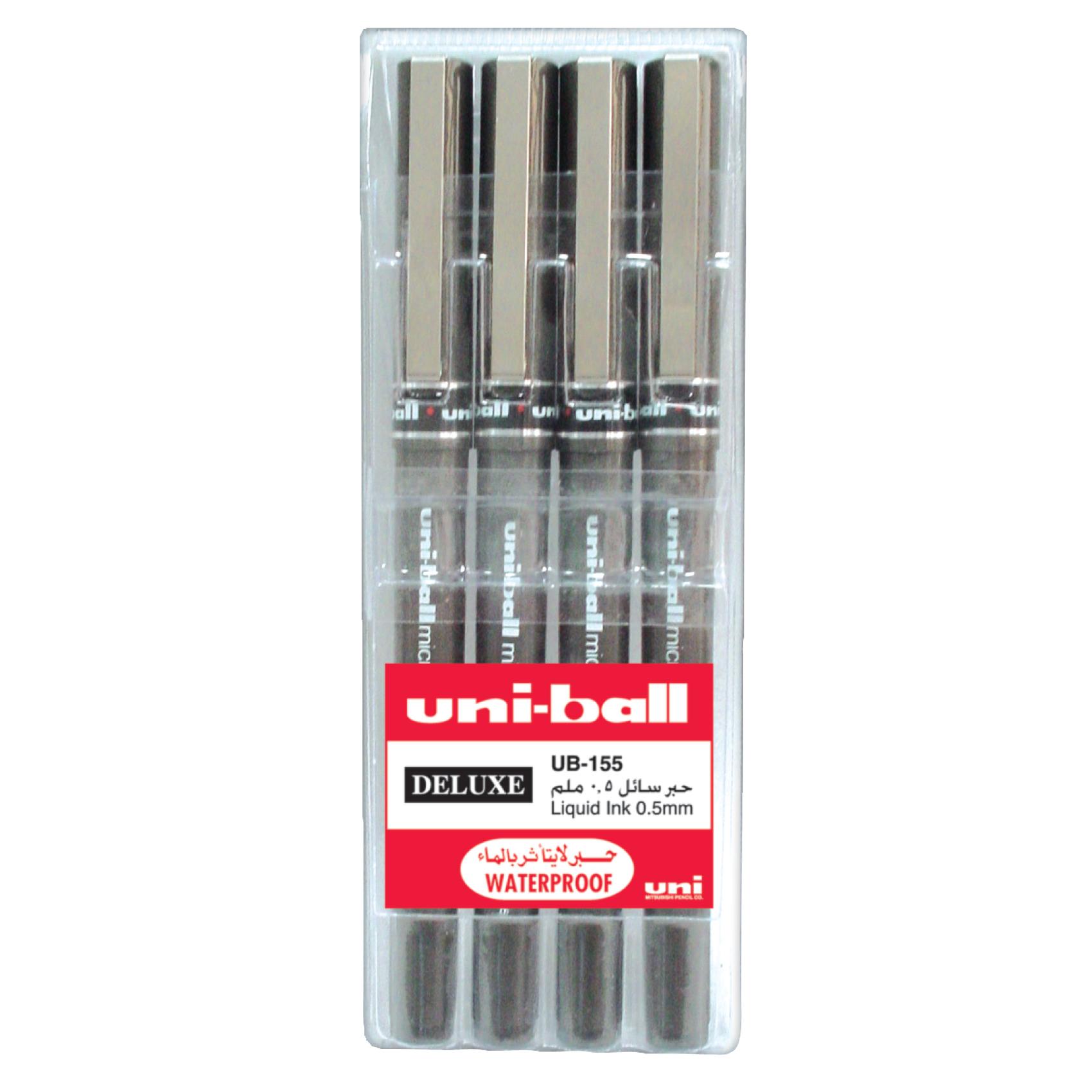Uniball Delux 0.5mm pen Wlt=4p