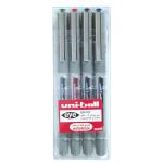 Uni-ball Eye 0.7mm pen Wlt=4pc