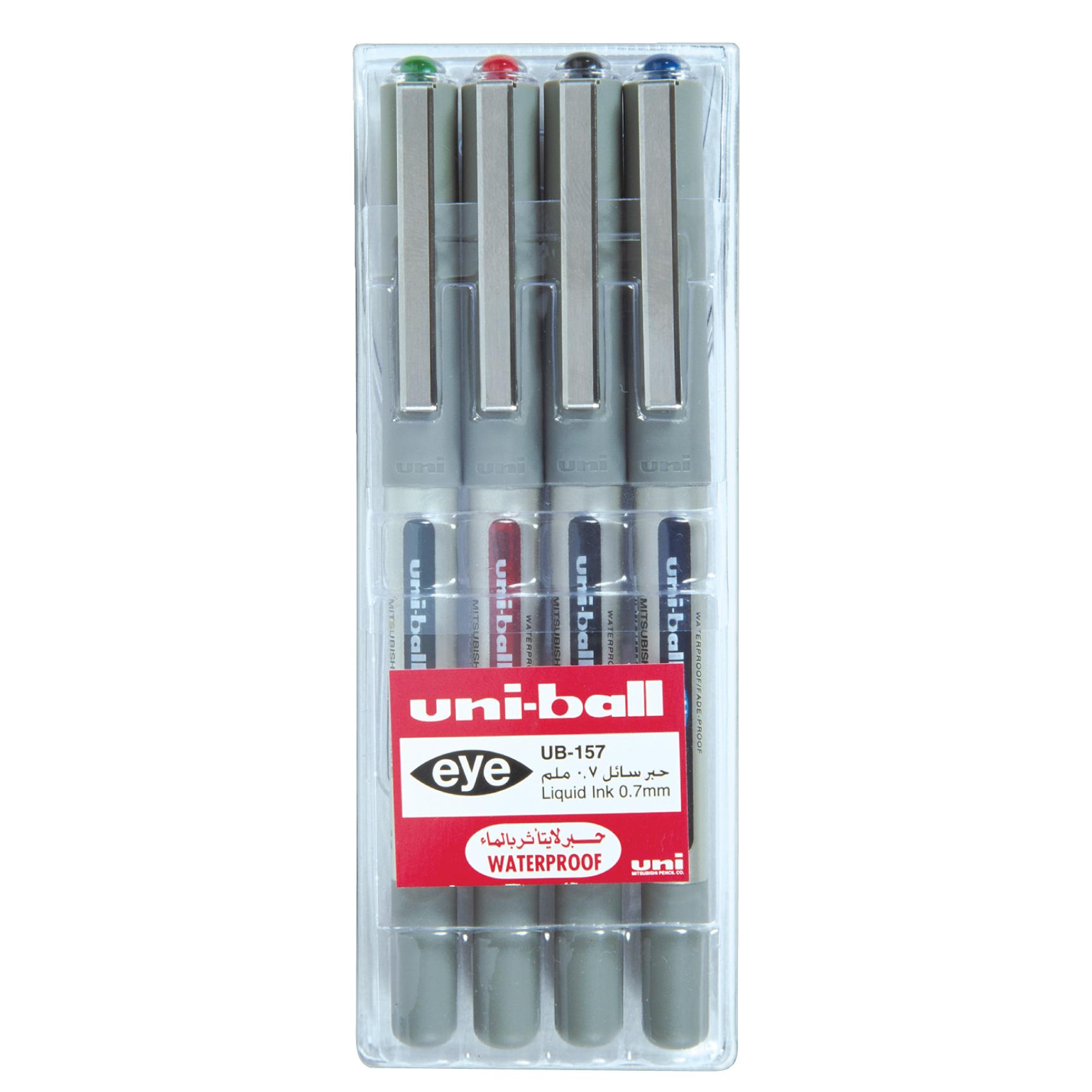 Uni-ball Eye 0.7mm pen Wlt=4pc