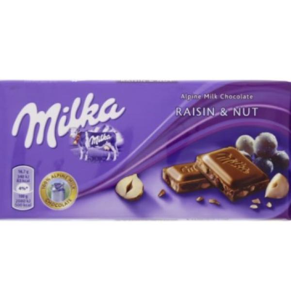 Milka Alpine Milk Chocolate Raisin & Nut 100 g