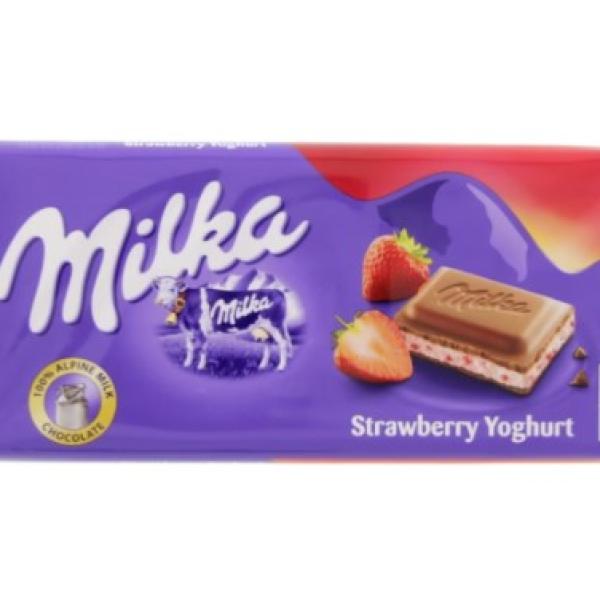 Milka Chocolate Strawberry Yoghurt 100 g