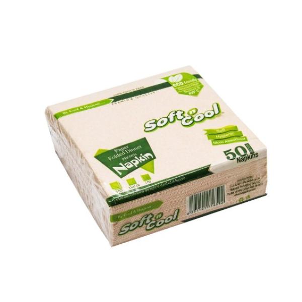 Soft N Cool Paper Folded Brown Napkin 40 X 40 Cm 2000 Pieces