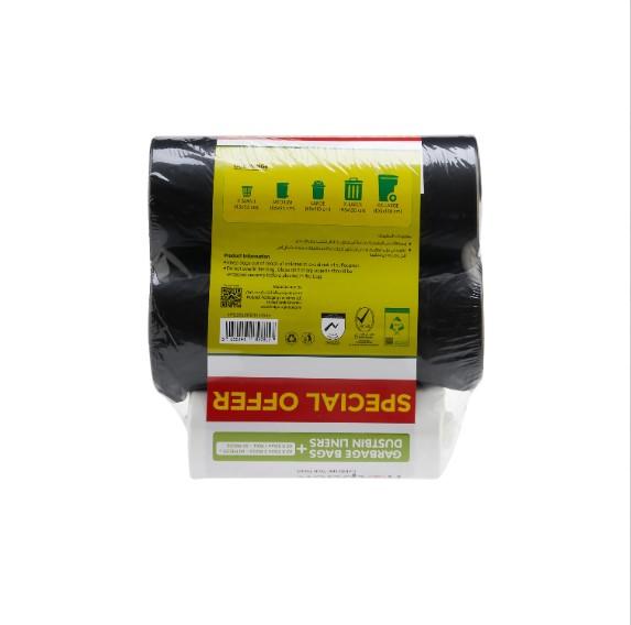 2 Rolls Garbage Bag Roll 65 x 95 cm +1 Roll Dustbin Bag White 45 x 55 cm Combo Pack
