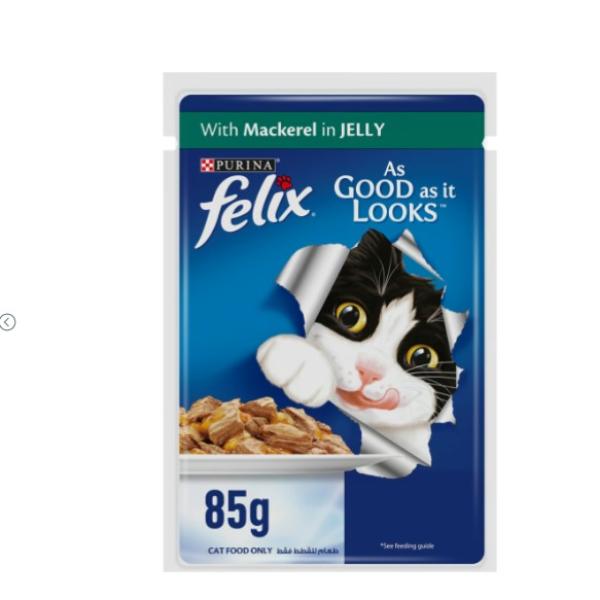Purina Felix Adult Cat With Mackerel In Jelly 85 g