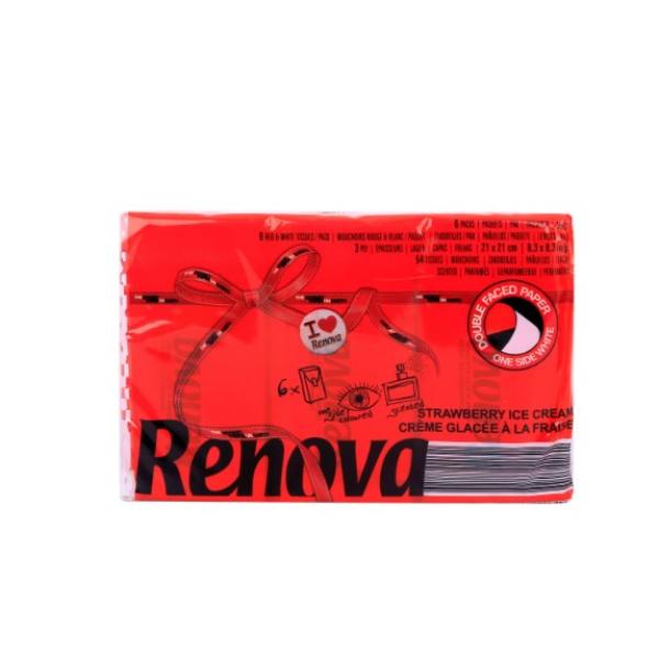 Renova Red Pocket Tissue 3ply Size 21 x 21cm 6 x 9 Sheets