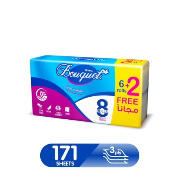 Sanita Bouquet Toilet Tissue 3ply 8 Rolls
