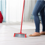 Vileda 3Action Broom with Stick, Red,VB0055