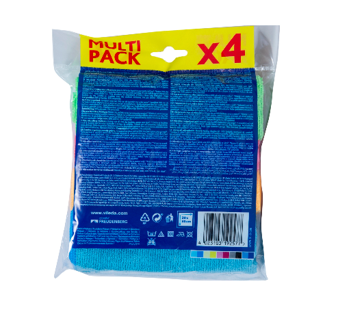 Vileda Microfibre Cloth 30x30cm 4 pcs