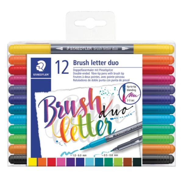 Brush lettering Double end Set=12col