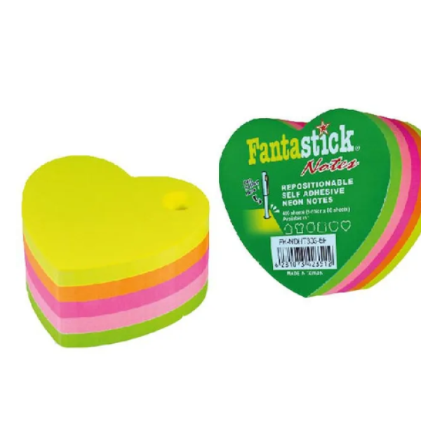 Stick Notes Fluor 5col Hearts